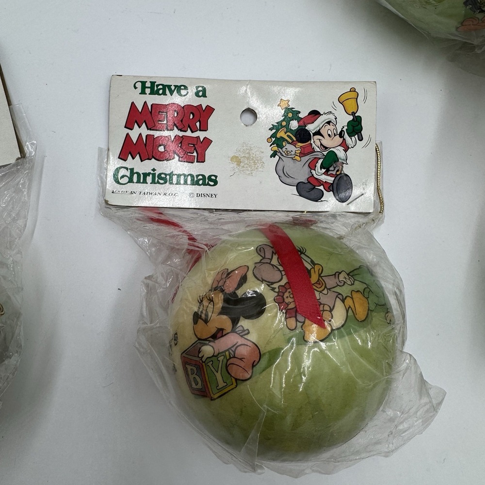 Vintage Disney Baby's 1st Christmas Ornament Lot 9 Mickey Minnie NOS Taiwan - Picture 4 of 16